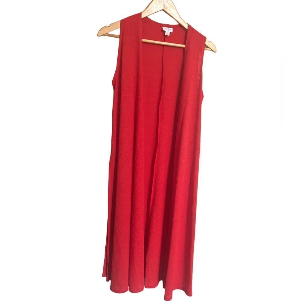 LuLaRoe Joy Vest Red Size XS